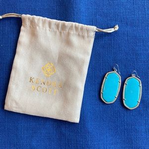 Kendra Scott Danielle Silver Drop Turquoise Earrings